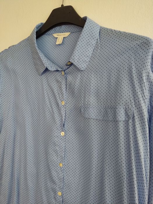 Blusa azul polka dot - Springfield - Tamanho 42