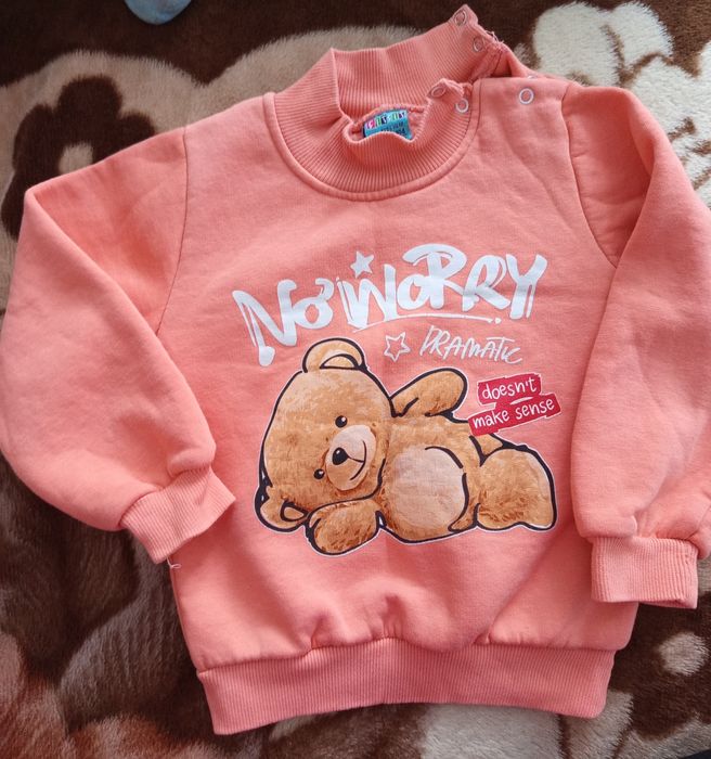 Персиковий світшот з ведмедиком