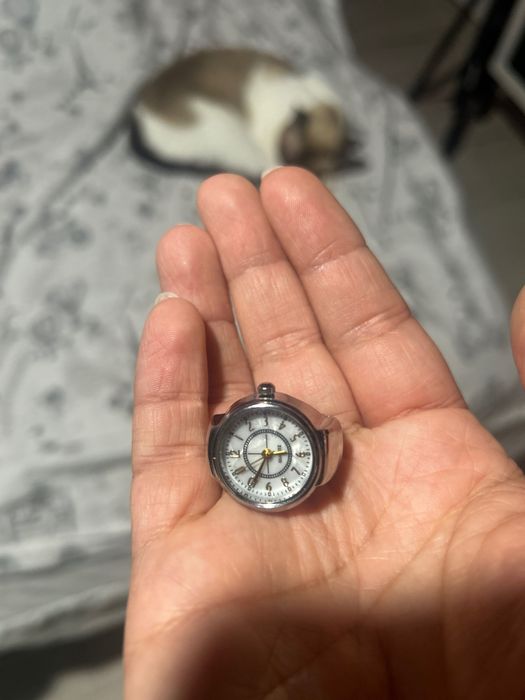 Relógio para dedo, prateado *novo*