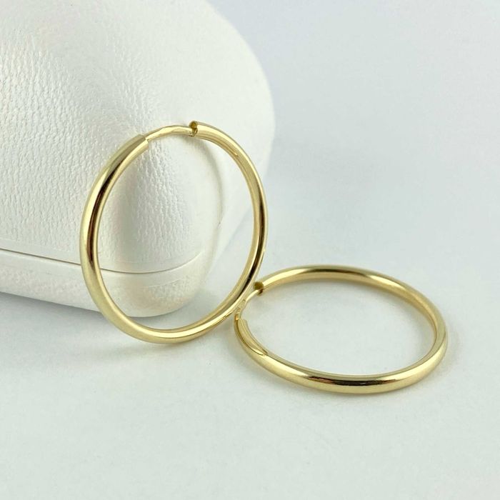 ZŁOTE Kolczyki KOŁA średnica 2,5 cm PRÓBA 585 (14K)