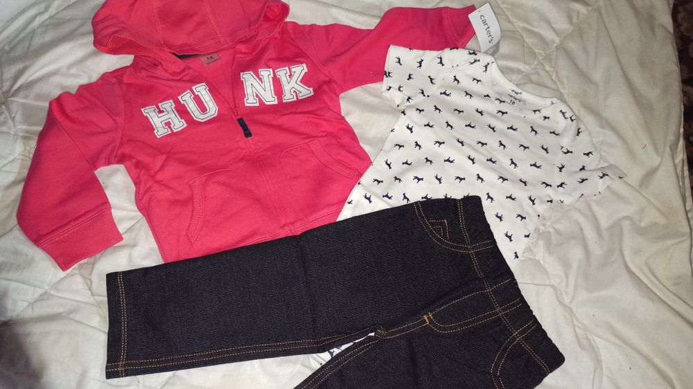 Детская одежда комплект тройка на мальчика Carter's 18 месяцев.