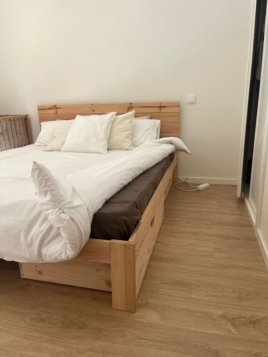 Conjunto Cama Lufe 160x200 + colchão