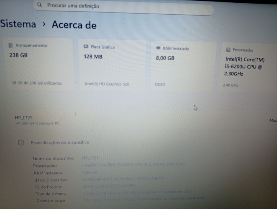 HP I5 com 8 gb ram