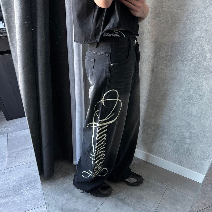 Gothic baggy y2k jeans джинси широкі rap sk8 racer represent baggy