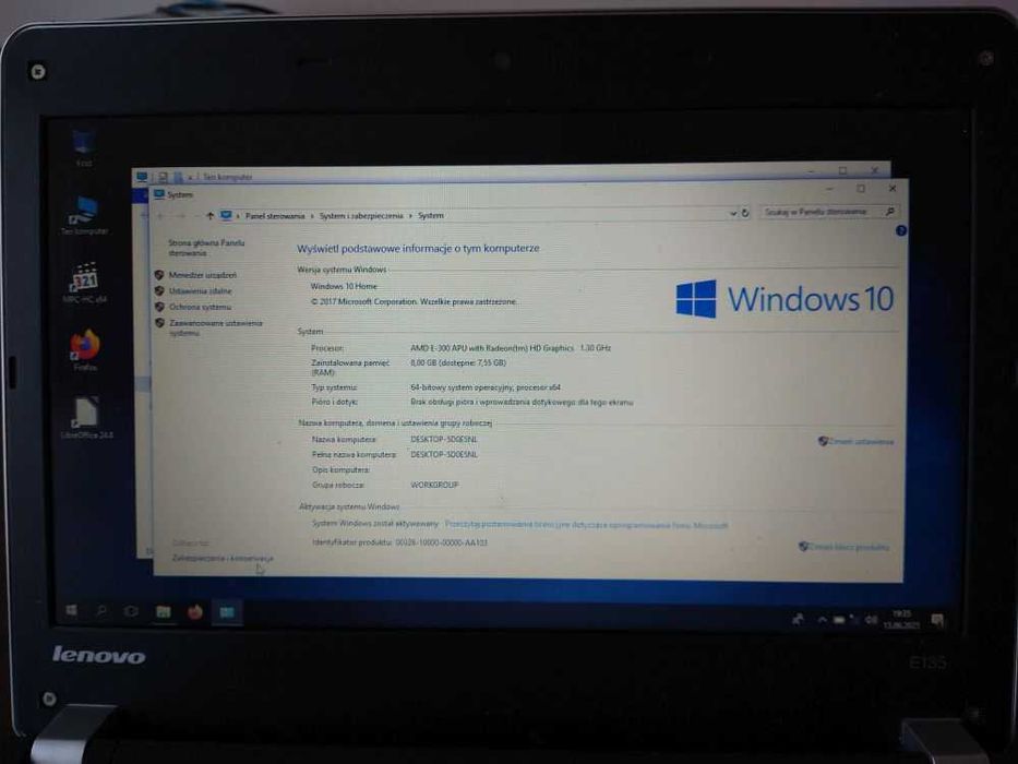 Lenovo E135, AMD E300, pamięć Ram 8 GB, szybki dysk SSD, wysoka jakość