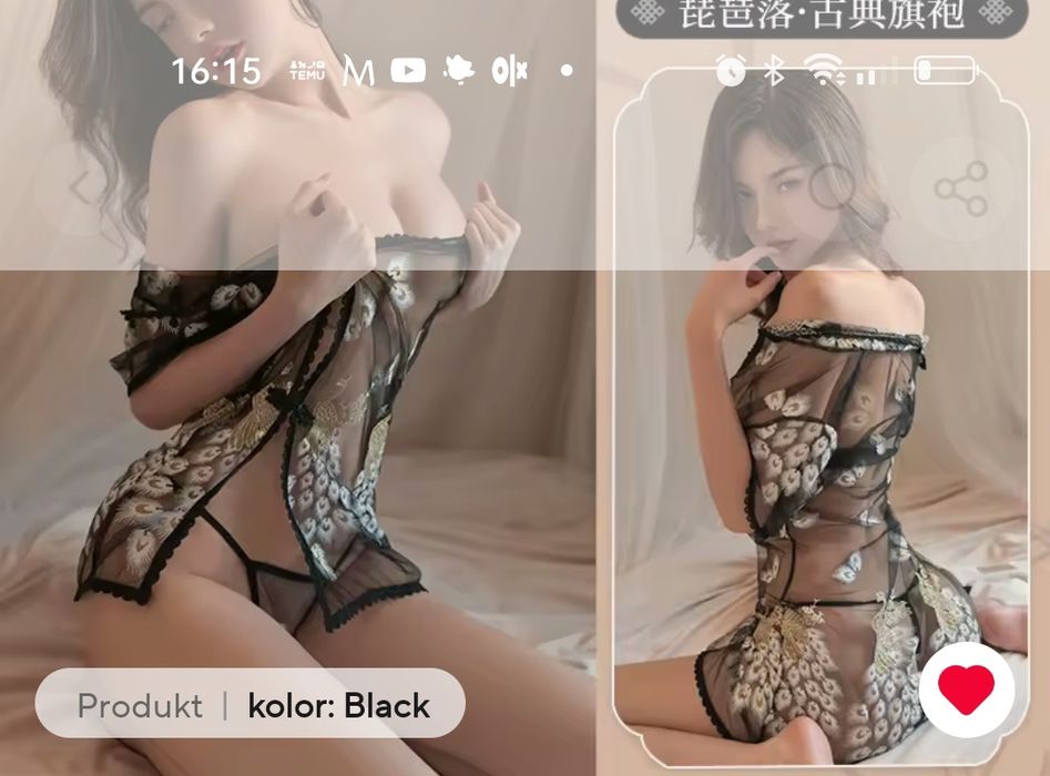 Kimono przezroczyste. Bielizna