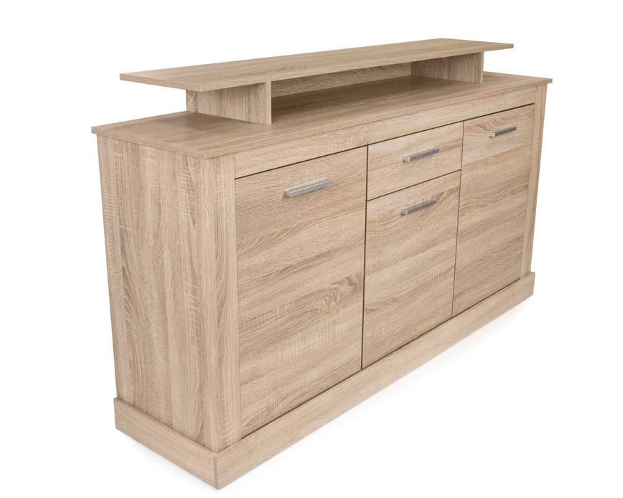 Komoda z szafkami do salonu, sypialni z półką dąb sonoma