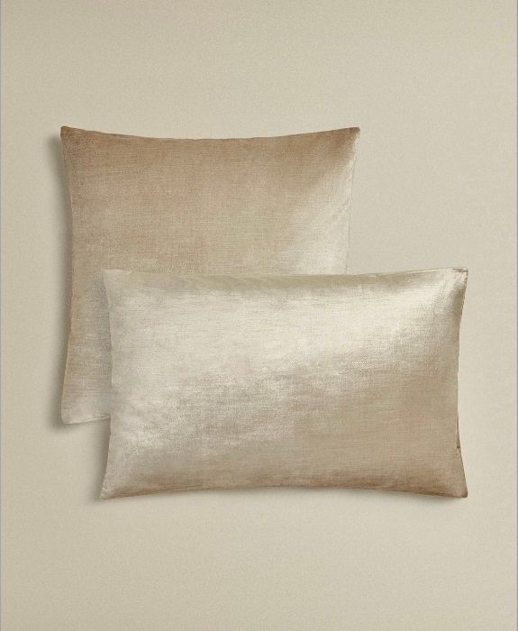 Capa de Edredão e Fronhas de Almofadas em Veludo Zara Home