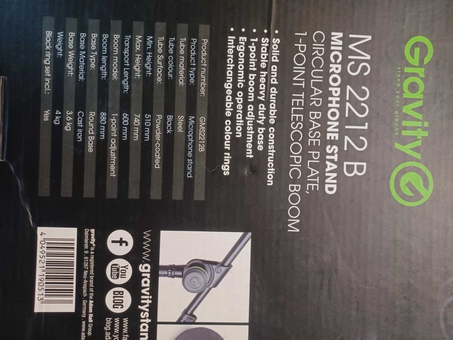 Suporte de microfone Gravity (Adam Hall)