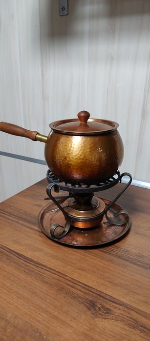 Zestaw do Fondue ręcznie wykonany Eugen Zint Niemcy vintage retro lata