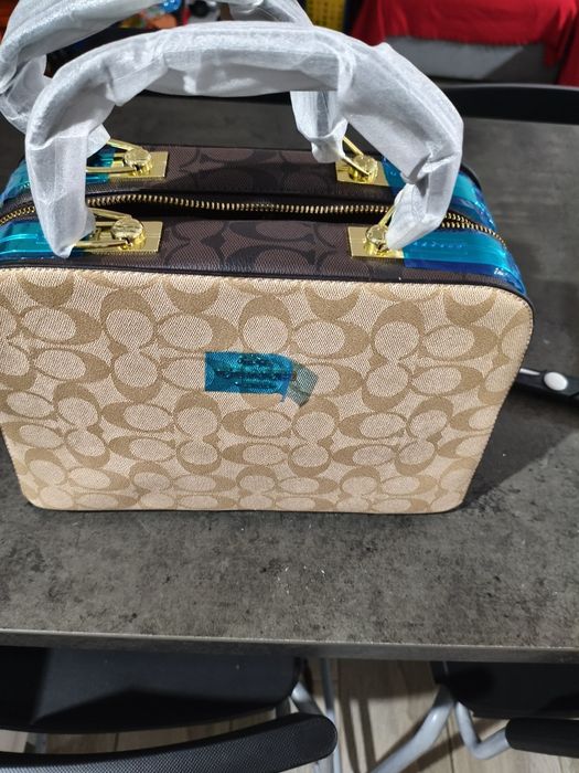 Mala Coach Bege e Castanho