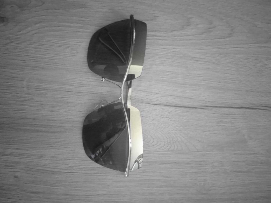 Okulary przeciwsłoneczne odblaskowe złote oprawki