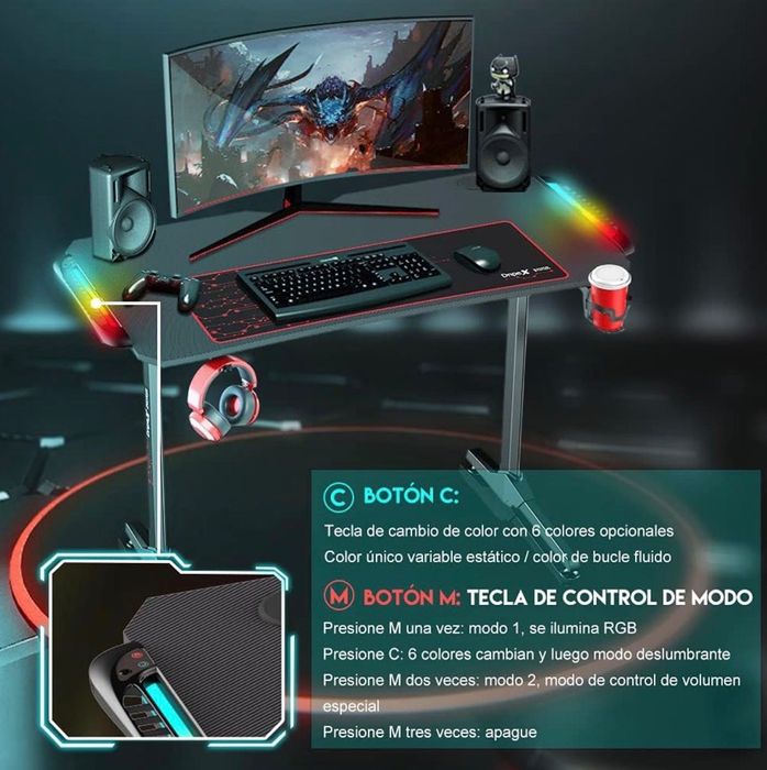 Dripex Mesa de jogos LED
