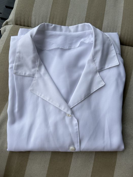 Biała bluzka koszulowa biała koszula krótki rękaw