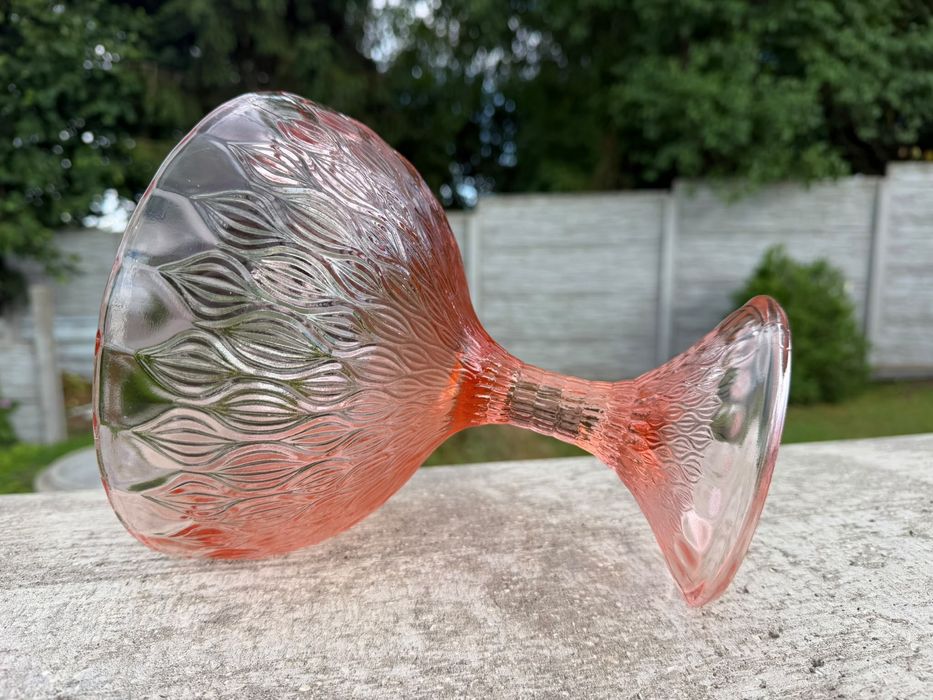 Owocarka migdały Hsg Ząbkowice szkło Prl Design
