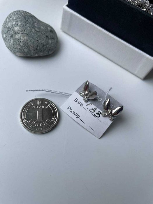 Срібні сережки-метелики