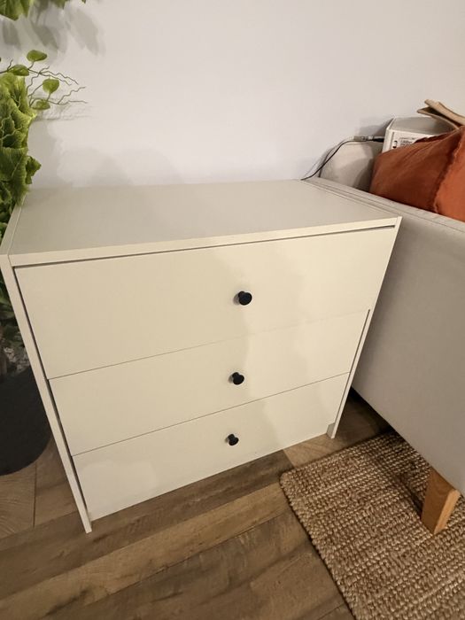 IKEA GURSKEN komoda 3 szuflady jasnobeżowy