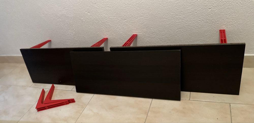 Conjunto de 3 Prateleiras Ikea Castanho Escuro 60x23cm