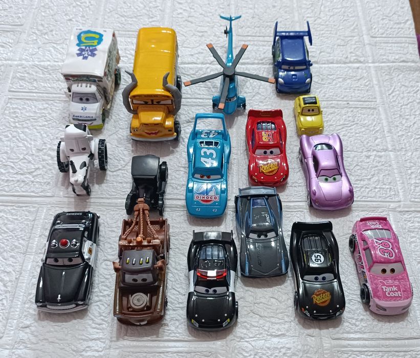 Уцінка! Металеві машинки Тачки Маквин, Метр, Кінг, трейлер, комбайн