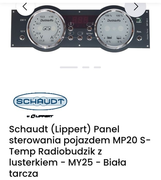 Panel sterowania pojazdem MP20 S/temp/radio budzik Dethleffs