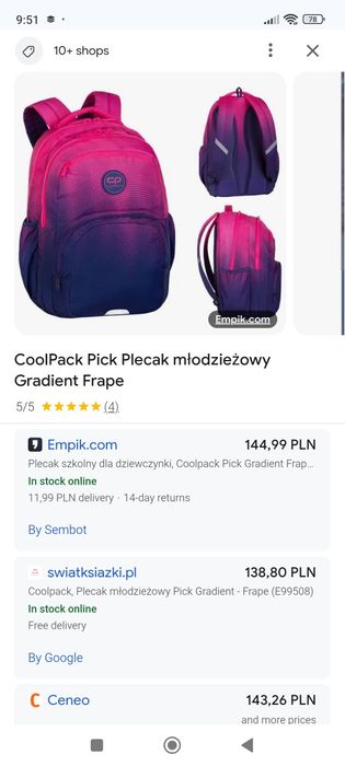 Plecak dla dziewczynki