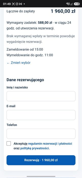 Strona dla domku / noclegu + rezerwacje online od 49 zł netto/mies.