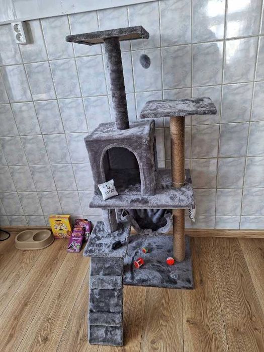 Drapak budka dla kota duży wysoki legowisko  drabinka słupek