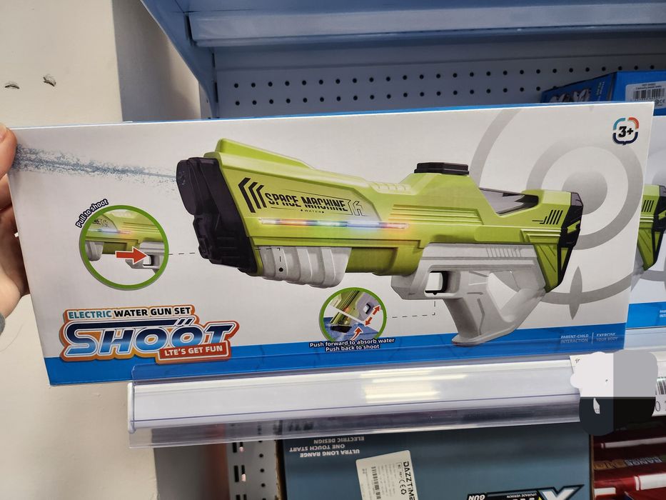 Elektryczny Pistolet na Wodę LED – Automatyczna Wyrzutnia Wody dla Dzieci 3+