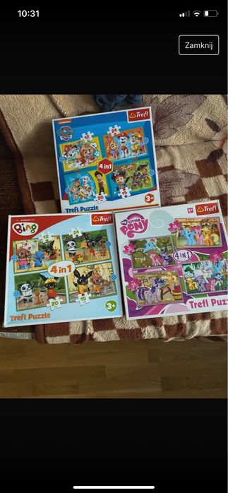 Puzzle 4w1  bing,psi patrol, super wings