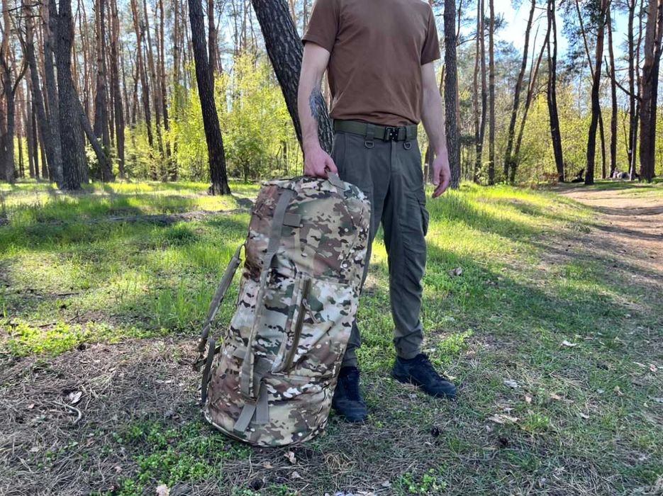Сумка баул мультикам рюкзак тактичний військовий 110л для спорядження ЗСУ