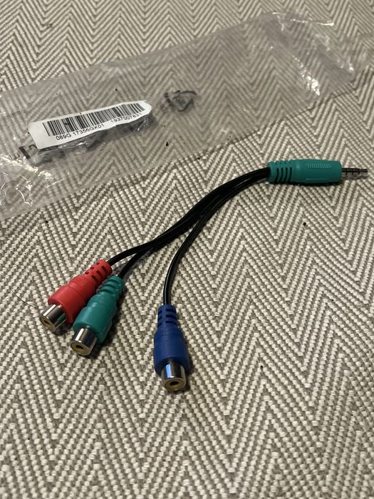 Adapter przejscie jack 3,5mm 4pin 3xGN.cinch