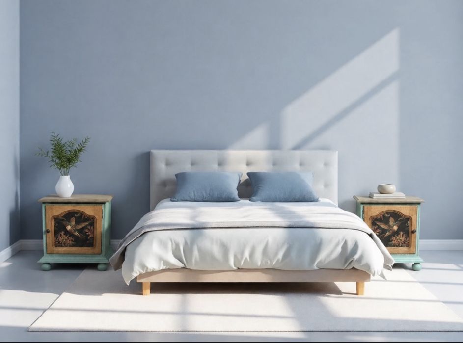 Para wyjątkowych szafek nocnych w stylu vintage / shabby chic rustykalne