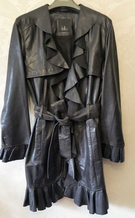 Натуральное кожаное плащ-платье. Дания.