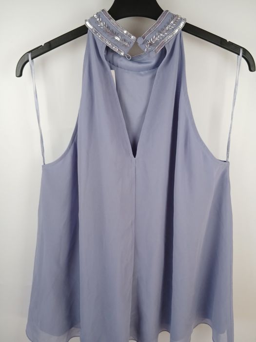 Elegancka bluzka Lipsy London L/XL 42 cekiny zdobiona szyfonowa
