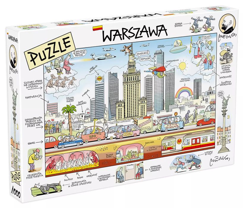 Puzzle 1000 elementów autorstwa Andrzeja Mleczki - Warszawa. MDR