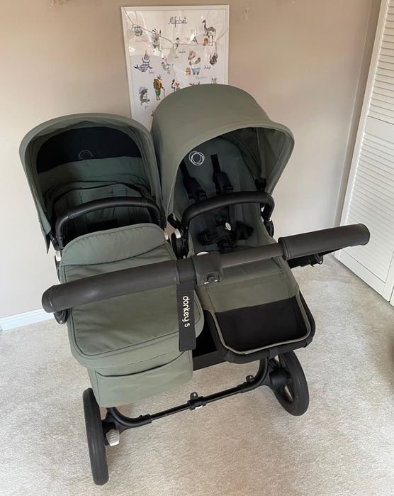 Wózek Bugaboo Donkey 5 Duo forest green + 2 moskitiery – idealny stan !!!