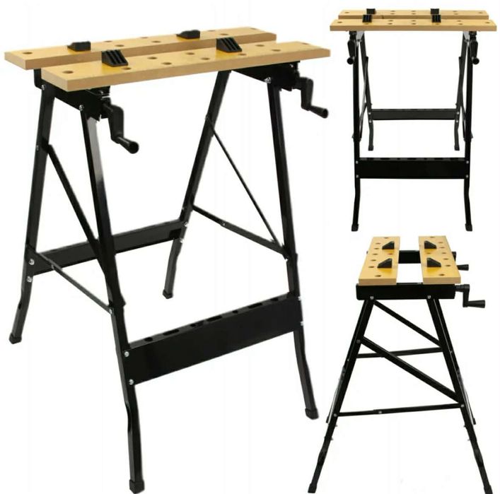 Stół Warsztatowy Roboczy Składany do Majsterkowania z Zaciskami Nowy