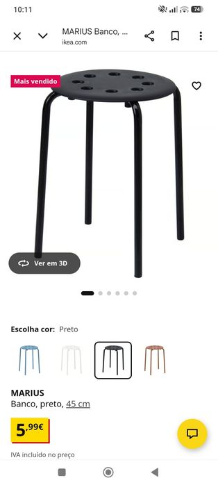 Banco Preto Ikea