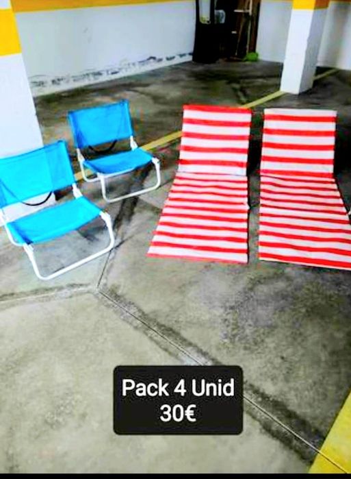 Cadeirinhas de praia e esteiras tudo por 30 euros