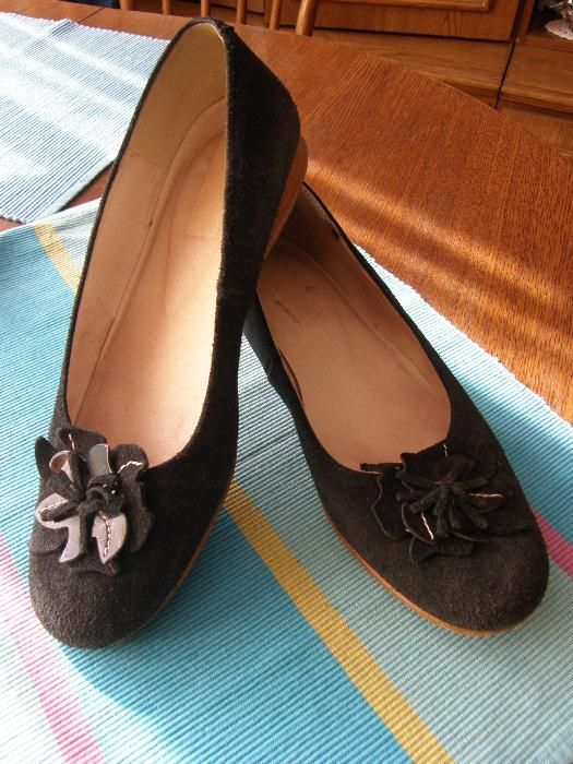 hiszpańskie buty, baleriny, czarne, zamsz, r 38