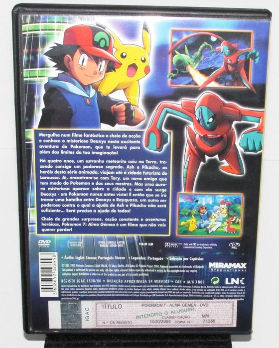 DVD Pokémon 7 Alma Gémea Destiny Deoxys EM Portugues