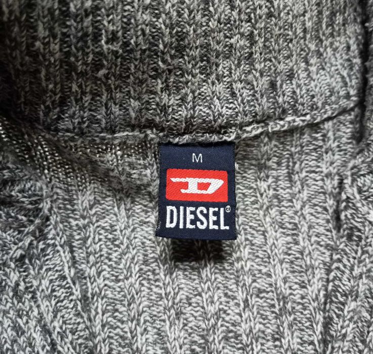 Зіп кофта Diesel big logo авангард Y2K avant garde opium techno knit