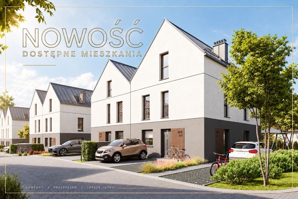 Mieszkanie 55 m2 z narożnym ogrodem 98 m2 w Słomnikach