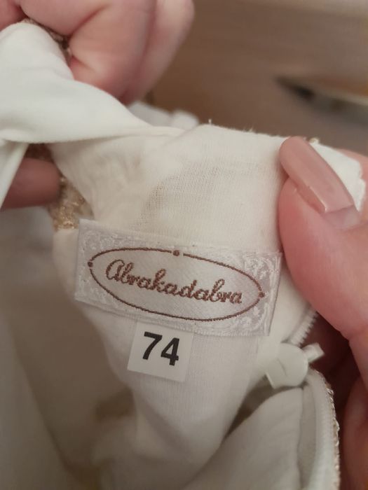 Komplet na chrzciny, sukienka plus dodatki rozmiar 68/74