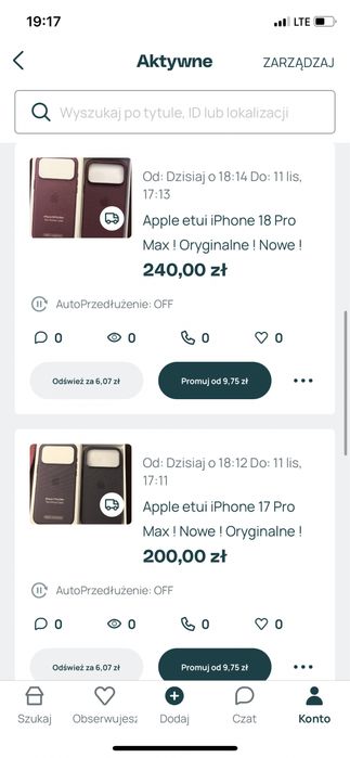Etui Apple iPhone 15 Pro Max -18 Pro Max ! Nowe!