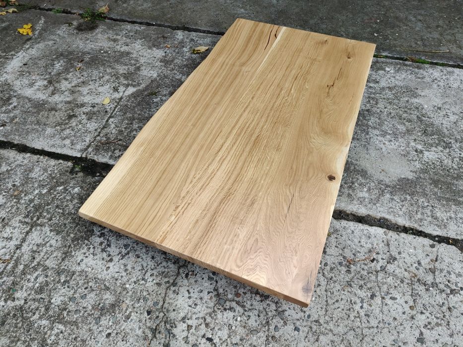 Blat dębowy 140x76 live edge na biurko