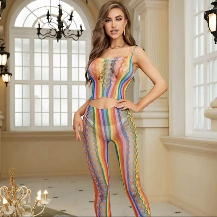 Bodystocking  komplet siateczkowy fishnet  bielizna nocna
