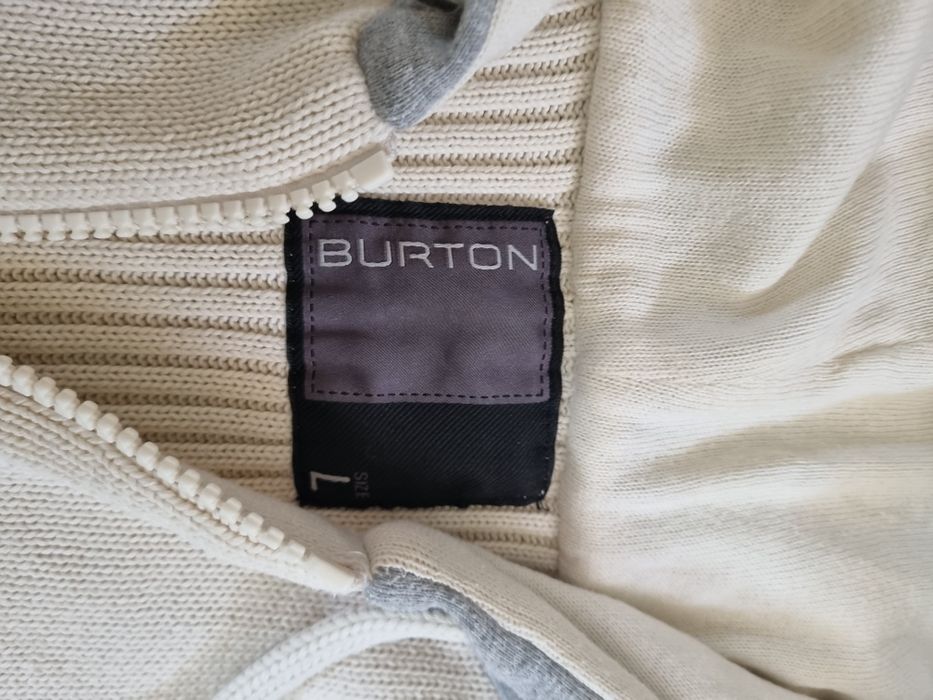 Męski swetr na zamek Burton L kremowy z kapturem