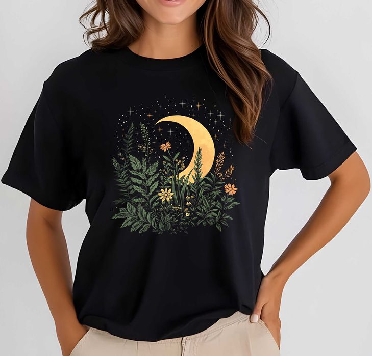 Koszulka Damska BOHO, BOHO Styl, Moda BOHO, T-Shirt Boho, KSIĘŻYC