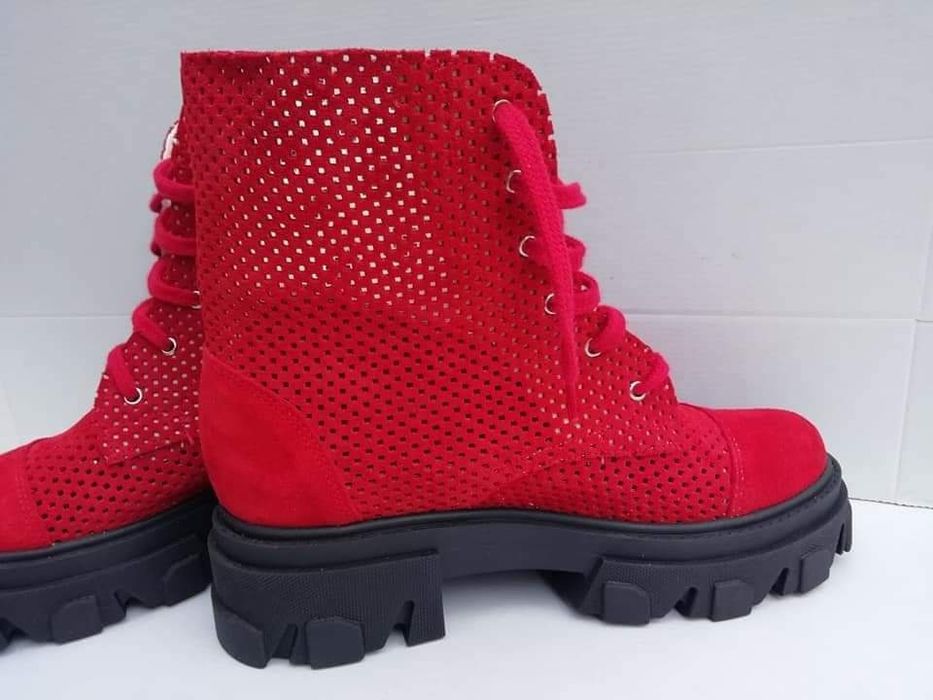 Eleganckie botki wiosenno letnie Naturalna skóra